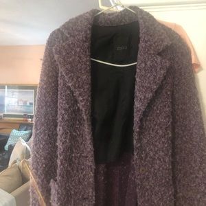 Purple boucle sweater coat! Excellent condition! Super cute and unique!